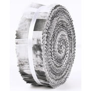 Soimoi 40Pcs Tie Dye Print Precut Fabrics Strips Roll Up 1.5x42inches Cotton Jelly Rolls For Quilting - Black
